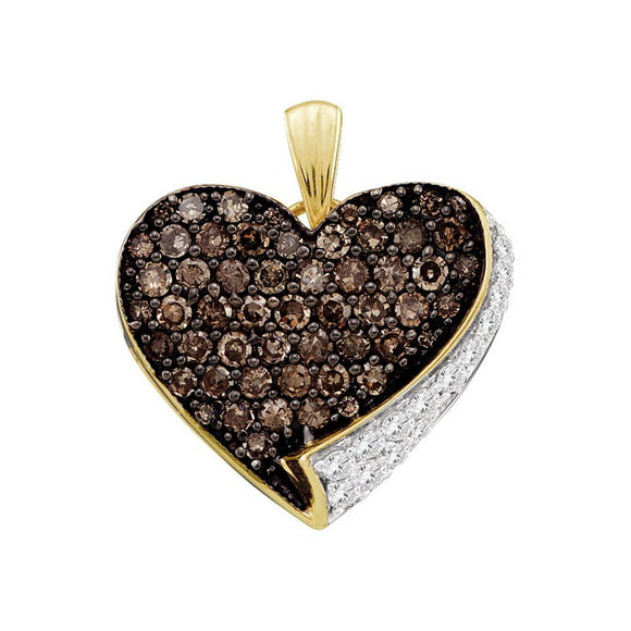 Brandy Diamond® Chocolate Brown 14K White Gold Silver Floating Teardrop Necklace